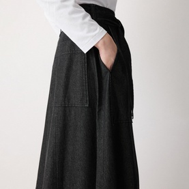 Belted Chambray Skirt