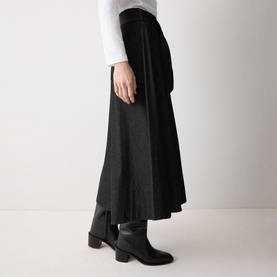 Belted Chambray Skirt