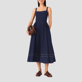 Openwork Embroidery Flared Dress