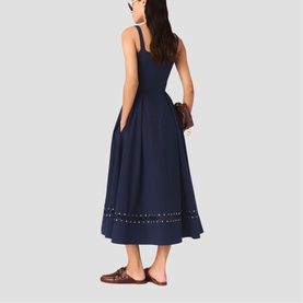 Openwork Embroidery Flared Dress