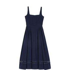 Openwork Embroidery Flared Dress