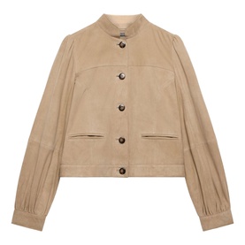 Puff Sleeve Suede Jacket