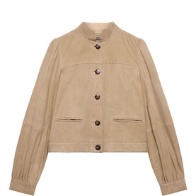 Puff Sleeve Suede Jacket