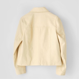 Scallop Trim Leather Jacket