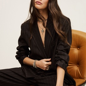 Hocee Pinstripe Suit Jacket