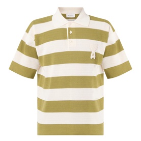 Logo Striped Knitted Polo Shirt