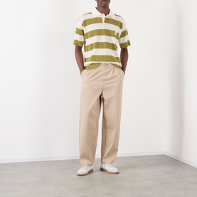 Logo Striped Knitted Polo Shirt