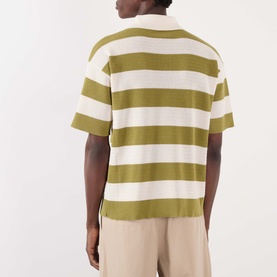 Logo Striped Knitted Polo Shirt