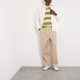 Logo Striped Knitted Polo Shirt