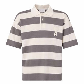 Logo Striped Knitted Polo Shirt
