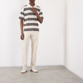 Logo Striped Knitted Polo Shirt