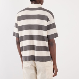 Logo Striped Knitted Polo Shirt