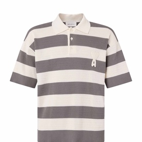 Logo Striped Knitted Polo Shirt