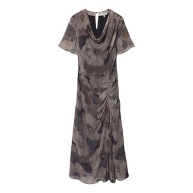 Antique Floral Flared Dress