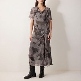 Antique Floral Flared Dress