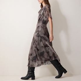 Antique Floral Flared Dress