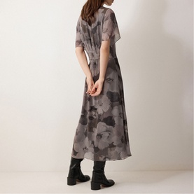 Antique Floral Flared Dress