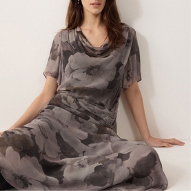 Antique Floral Flared Dress