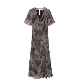 Antique Floral Flared Dress