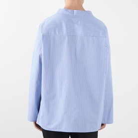Triangle Logo Patch Pocket Striped Shirt