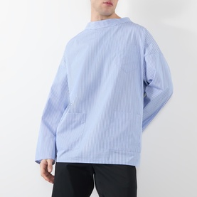 Triangle Logo Patch Pocket Striped Shirt