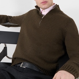 Triangle Logo Half Zip Sweater