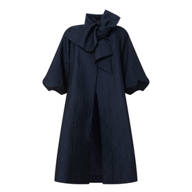 Juno Bow Tie Textured Coat