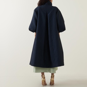 Juno Bow Tie Textured Coat