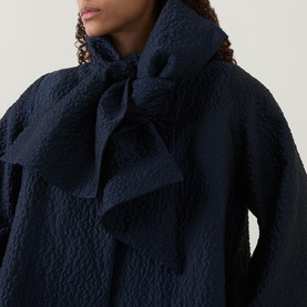 Juno Bow Tie Textured Coat