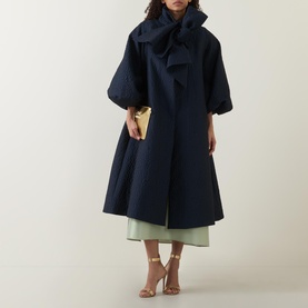 Juno Bow Tie Textured Coat