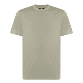 Seven Jeans Crew Neck T-shirt in army green, short sleeves, relaxed fit, plain front with ribbed collar