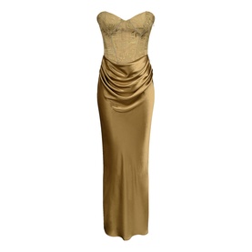Aurelia Brocade Strapless Corset Gown