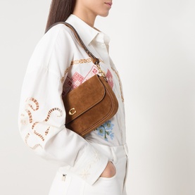 Brook Flap Chain Suede Crossbody Bag