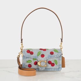 Tabby 20 Cherry Denim Shoulder Bag