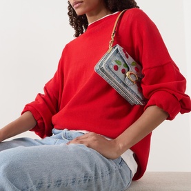 Tabby 20 Cherry Denim Shoulder Bag