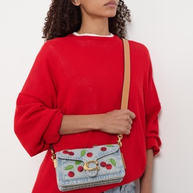 Tabby 20 Cherry Denim Shoulder Bag