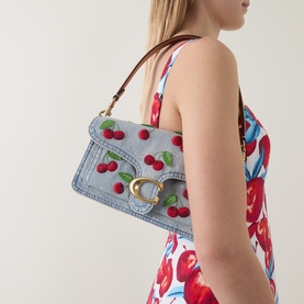 Tabby 26 Cherry Denim Shoulder Bag