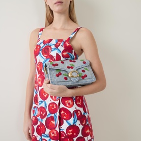 Tabby 26 Cherry Denim Shoulder Bag