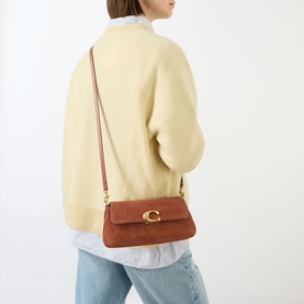 Jet Suede Shoulder Bag