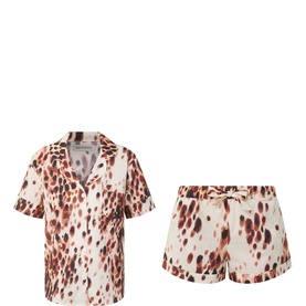 Leopard Top & Shorts Pyjama Set