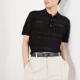 Sheer Stripe Polo Shirt