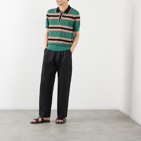 Stripe Knit Polo Shirt