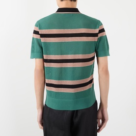 Stripe Knit Polo Shirt