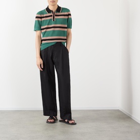 Stripe Knit Polo Shirt