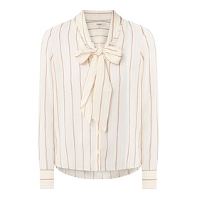 The Silk Tie Striped Blouse
