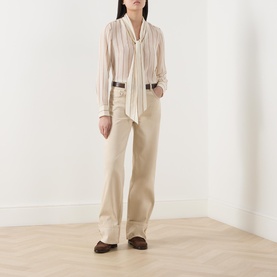 The Silk Tie Striped Blouse
