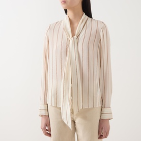 The Silk Tie Striped Blouse