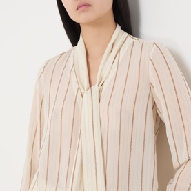 The Silk Tie Striped Blouse