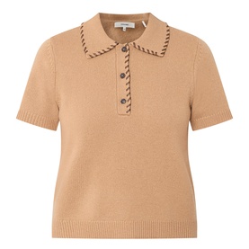 The Leather Stitch Polo Sweater