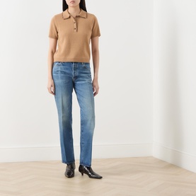 The Leather Stitch Polo Sweater